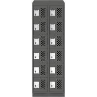 Assembled Lockerettes Clean Line Perforated Economy Lockers, 6 -tier, Bank of 2, 18" x 72" x 12", Steel M & M Nord Ouest Inc