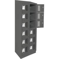 Assembled Lockerettes Clean Line Perforated Economy Lockers, 6 -tier, Bank of 2, 18" x 72" x 12", Steel M & M Nord Ouest Inc