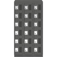 Assembled Lockerettes Clean Line Perforated Economy Lockers, 6 -tier, Bank of 3, 18" x 72" x 12", Steel M & M Nord Ouest Inc