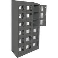 Assembled Lockerettes Clean Line Perforated Economy Lockers, 6 -tier, Bank of 3, 18" x 72" x 12", Steel M & M Nord Ouest Inc