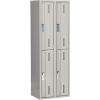 Concorde Heavy-Duty Lockers, 2 -tier, Bank of 2, 24" x 18" x 72", Steel, Grey, Welded (Assembled) M & M Nord Ouest Inc
