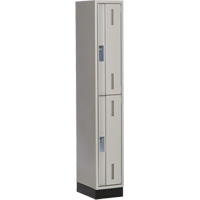 Concorde Heavy-Duty Lockers, 2 -tier, 12" x 18" x 76", Steel, Grey, Welded (Assembled) M & M Nord Ouest Inc