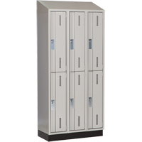 Concorde Heavy-Duty Lockers, 2 -tier, Bank of 3, 36" x 18" x 82", Steel, Grey, Welded (Assembled) M & M Nord Ouest Inc