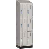 Concorde Heavy-Duty Lockers, 3 -tier, Bank of 2, 24" x 18" x 82", Steel, Grey, Welded (Assembled) M & M Nord Ouest Inc