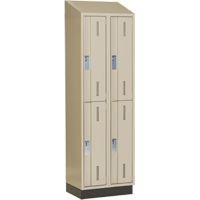 Concorde Heavy-Duty Lockers, 2 -tier, Bank of 2, 24" x 18" x 82", Steel, Beige, Welded (Assembled) M & M Nord Ouest Inc