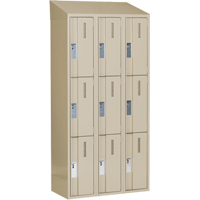 Casiers robustes Concorde, 3 niveaux, Bloc de 3, 36" x 18" x 78", Acier, Beige, Soud&eacute; (assembl&eacute;) M & M Nord Ouest Inc