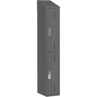 Concorde Heavy-Duty Lockers, 2 -tier, 12" x 18" x 78", Steel, Charcoal, Welded (Assembled) M & M Nord Ouest Inc