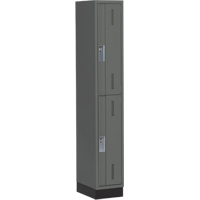 Concorde Heavy-Duty Lockers, 2 -tier, 12" x 18" x 76", Steel, Charcoal, Welded (Assembled) M & M Nord Ouest Inc