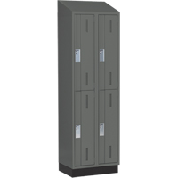 Concorde Heavy-Duty Lockers, 2 -tier, Bank of 2, 24" x 18" x 82", Steel, Charcoal, Welded (Assembled) M & M Nord Ouest Inc