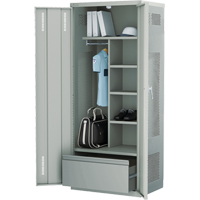 Deluxe Gear Locker, Steel, 36" W x 24" D x 72" H, Grey FJ916 | M & M Nord Ouest Inc