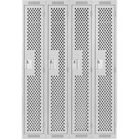 Clean Line Lockers, Bank of 4, 48" x 12" x 72", Steel, Grey, Rivet (Assembled), Perforated M & M Nord Ouest Inc
