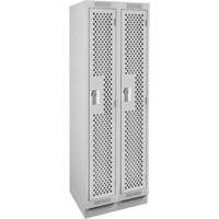 Casiers Clean Line, Bloc de 2, 24" x 15" x 76", Acier, Gris, Rivet (assembl&eacute;), Perfor&eacute; M & M Nord Ouest Inc