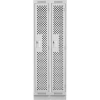 Casiers Clean Line, Bloc de 2, 24" x 15" x 76", Acier, Gris, Rivet (assembl&eacute;), Perfor&eacute; M & M Nord Ouest Inc