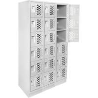 Assembled Lockerettes Clean Line Perforated Economy Lockers, 6 -tier, Bank of 3, 18" x 72" x 12", Steel M & M Nord Ouest Inc