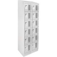Assembled Lockerettes Clean Line Perforated Economy Lockers, 6 -tier, Bank of 2, 18" x 72" x 12", Steel M & M Nord Ouest Inc