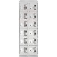 Assembled Lockerettes Clean Line Perforated Economy Lockers, 6 -tier, Bank of 2, 18" x 72" x 12", Steel M & M Nord Ouest Inc