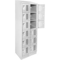Assembled Lockerettes Clean Line Perforated Economy Lockers, 6 -tier, Bank of 2, 18" x 72" x 12", Steel M & M Nord Ouest Inc