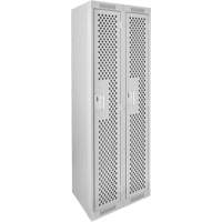 Clean Line Lockers, 2 -tier, 12" x 12" x 72", Steel, Grey, Rivet (Assembled), Perforated M & M Nord Ouest Inc