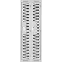 Clean Line Lockers, 2 -tier, 12" x 12" x 72", Steel, Grey, Rivet (Assembled), Perforated M & M Nord Ouest Inc