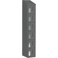 Concorde Heavy-Duty Lockers, 6 -tier, 12" x 18" x 78", Steel, Charcoal, Welded (Assembled) M & M Nord Ouest Inc
