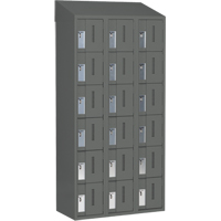 Concorde Heavy-Duty Lockers, 6 -tier, Bank of 3, 36" x 18" x 78", Steel, Charcoal, Welded (Assembled) M & M Nord Ouest Inc