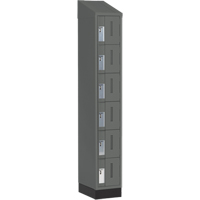 Concorde Heavy-Duty Lockers, 6 -tier, 12" x 18" x 82", Steel, Charcoal, Welded (Assembled) M & M Nord Ouest Inc