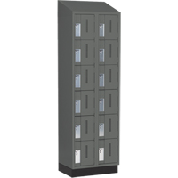 Concorde Heavy-Duty Lockers, 6 -tier, Bank of 2, 24" x 18" x 82", Steel, Charcoal, Welded (Assembled) M & M Nord Ouest Inc