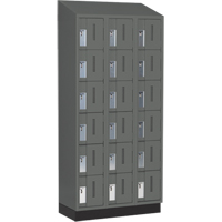 Concorde Heavy-Duty Lockers, 6 -tier, Bank of 3, 36" x 18" x 82", Steel, Charcoal, Welded (Assembled) M & M Nord Ouest Inc