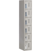 Concorde Heavy-Duty Lockers, 6 -tier, 12" x 18" x 72", Steel, Grey, Welded (Assembled) M & M Nord Ouest Inc