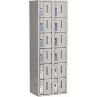 Concorde Heavy-Duty Lockers, 6 -tier, Bank of 2, 24" x 18" x 72", Steel, Grey, Welded (Assembled) M & M Nord Ouest Inc