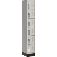Concorde Heavy-Duty Lockers, 6 -tier, 12" x 18" x 76", Steel, Grey, Welded (Assembled) M & M Nord Ouest Inc