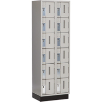 Concorde Heavy-Duty Lockers, 6 -tier, Bank of 2, 24" x 18" x 76", Steel, Grey, Welded (Assembled) M & M Nord Ouest Inc