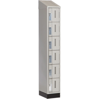 Concorde Heavy-Duty Lockers, 6 -tier, 12" x 18" x 82", Steel, Grey, Welded (Assembled) M & M Nord Ouest Inc