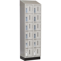 Concorde Heavy-Duty Lockers, 6 -tier, Bank of 2, 24" x 18" x 82", Steel, Grey, Welded (Assembled) M & M Nord Ouest Inc