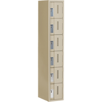 Concorde Heavy-Duty Lockers, 6 -tier, 12" x 18" x 72", Steel, Beige, Welded (Assembled) M & M Nord Ouest Inc