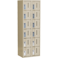 Concorde Heavy-Duty Lockers, 6 -tier, Bank of 2, 24" x 18" x 72", Steel, Beige, Welded (Assembled) M & M Nord Ouest Inc