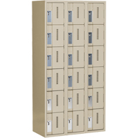 Concorde Heavy-Duty Lockers, 6 -tier, Bank of 3, 36" x 18" x 72", Steel, Beige, Welded (Assembled) M & M Nord Ouest Inc