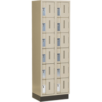 Concorde Heavy-Duty Lockers, 6 -tier, Bank of 2, 24" x 18" x 76", Steel, Beige, Welded (Assembled) M & M Nord Ouest Inc