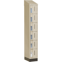 Concorde Heavy-Duty Lockers, 6 -tier, 12" x 18" x 82", Steel, Beige, Welded (Assembled) M & M Nord Ouest Inc