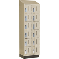 Concorde Heavy-Duty Lockers, 6 -tier, Bank of 2, 24" x 18" x 82", Steel, Beige, Welded (Assembled) M & M Nord Ouest Inc