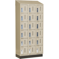 Concorde Heavy-Duty Lockers, 6 -tier, Bank of 3, 36" x 18" x 82", Steel, Beige, Welded (Assembled) M & M Nord Ouest Inc