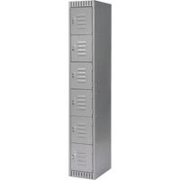 Lockers, 6 -tier, 12" x 18" x 72", Steel, Grey, Knocked Down M & M Nord Ouest Inc