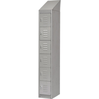 Lockers, 6 -tier, 12" x 18" x 82", Steel, Grey, Knocked Down M & M Nord Ouest Inc