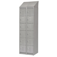 Lockers, 6 -tier, Bank of 2, 24" x 18" x 82", Steel, Grey, Knocked Down M & M Nord Ouest Inc
