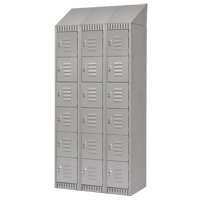 Lockers, 6 -tier, Bank of 3, 36" x 18" x 82", Steel, Grey, Knocked Down M & M Nord Ouest Inc