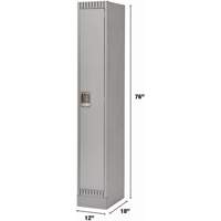 Lockers, 12" x 18" x 76", Steel, Grey, Knocked Down M & M Nord Ouest Inc