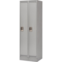 Lockers, Bank of 2, 24" x 18" x 76", Steel, Grey, Knocked Down M & M Nord Ouest Inc