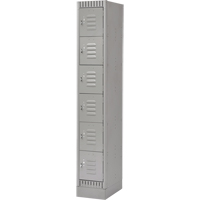 Lockers, 6 -tier, 12" x 18" x 76", Steel, Grey, Knocked Down M & M Nord Ouest Inc