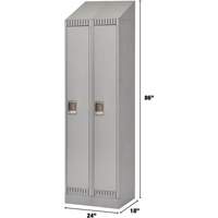 Lockers, Bank of 2, 24" x 18" x 86", Steel, Grey, Knocked Down M & M Nord Ouest Inc