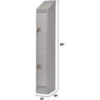 Lockers, 2 -tier, 12" x 18" x 86", Steel, Grey, Knocked Down M & M Nord Ouest Inc